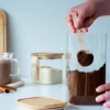Glasskrukke med bambuslokk og måleskje 800 ml