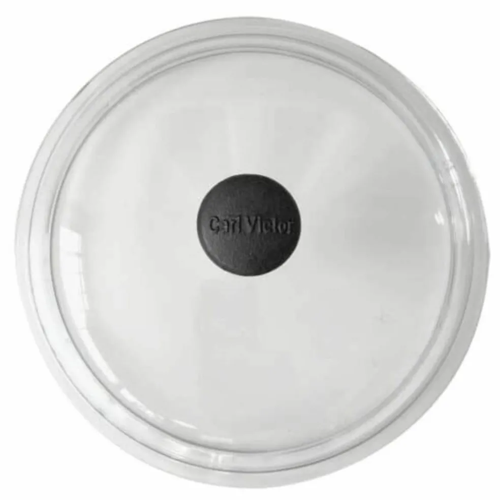 Glasslokk 32 cm, knott i støpejern