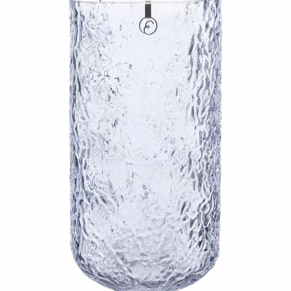 Glassvase 18 cm, mønstret glass