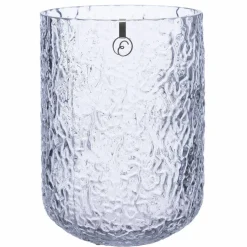 Glassvase 25 cm, mønstret glass