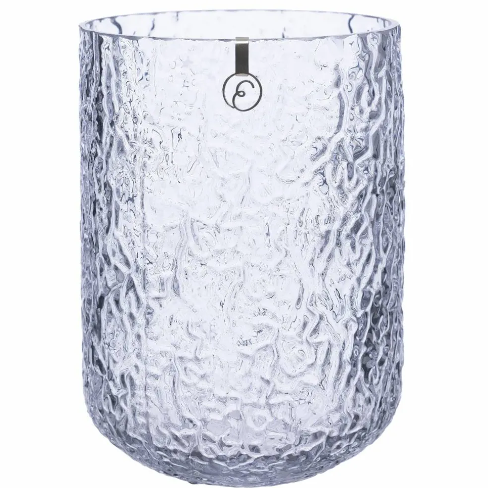 Glassvase 25 cm, mønstret glass