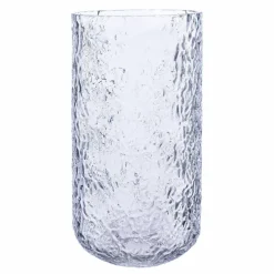 Glassvase 25 cm, mønstret glass
