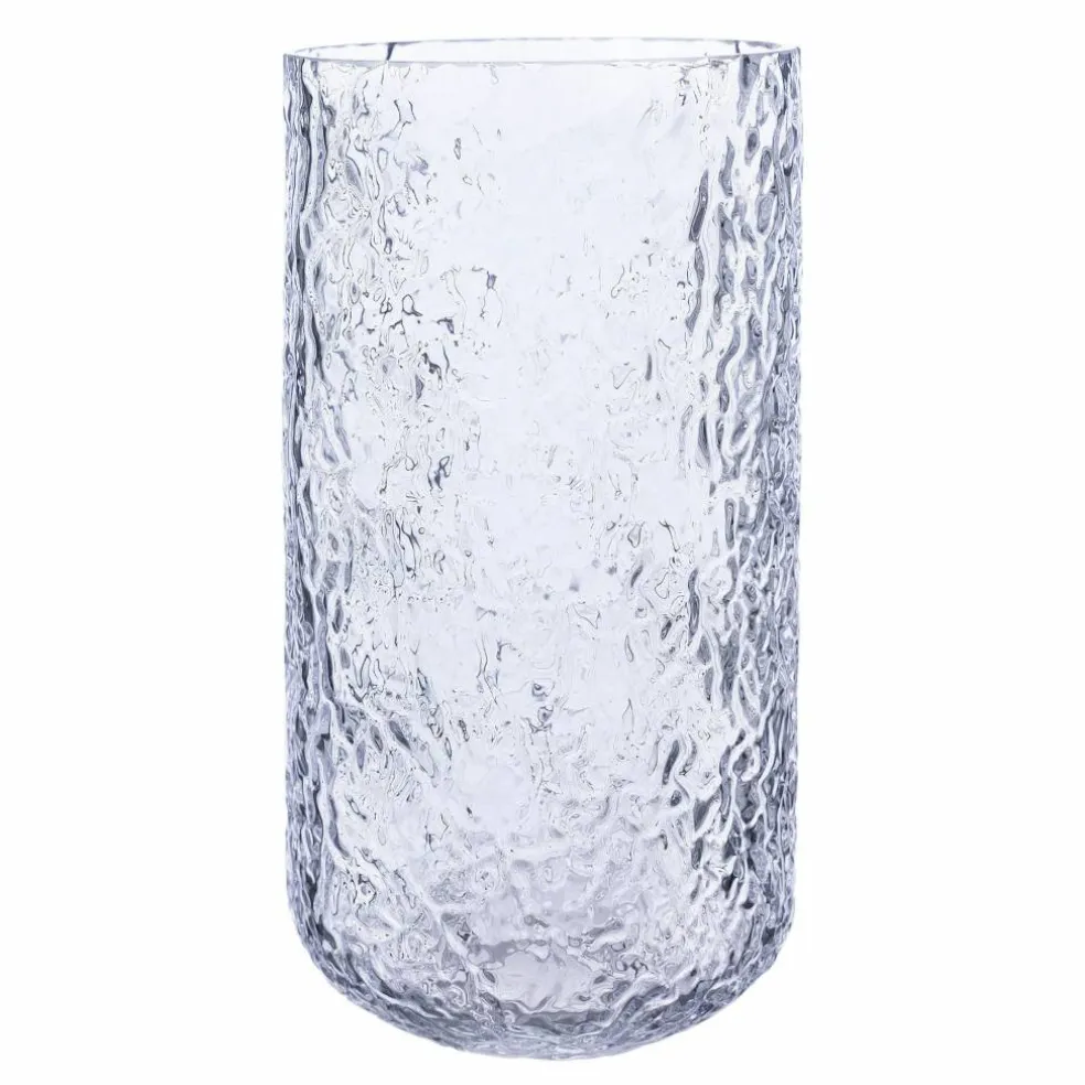 Glassvase 25 cm, mønstret glass