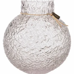 Glassvase med rund mønstret struktur, 10 cm