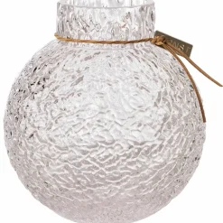 Glassvase med rund mønstret struktur, 10 cm