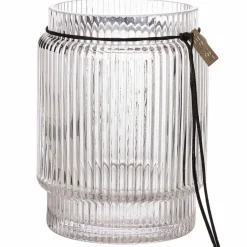 Glassvase med stripete struktur, 14,8 cm