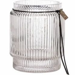 Glassvase med stripete struktur, 28 cm