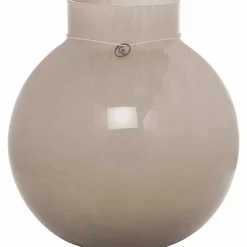 Glassvase rund 25 cm, Ø24, beige