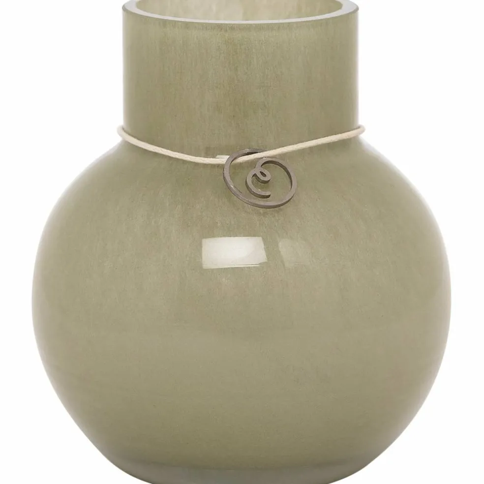 Glassvase rund 10 cm, Ø9, grønn
