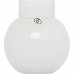 Glassvase rund 14 cm, Ø13, hvit