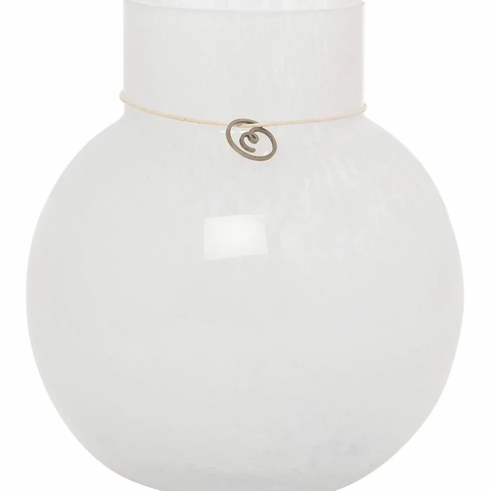 Glassvase rund 14 cm, Ø13, hvit