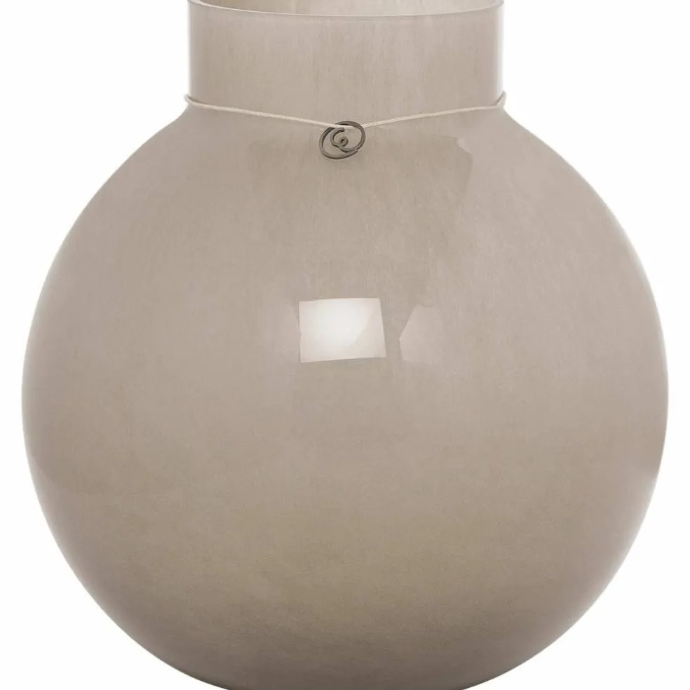 Glassvase rund 25 cm, Ø24, hvit
