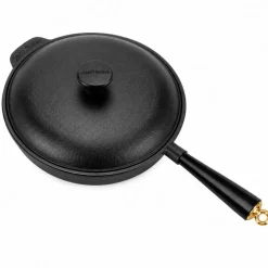 Gold stekepanne 24 cm med støpejernslokk