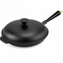 Gold stekepanne 24 cm med støpejernslokk