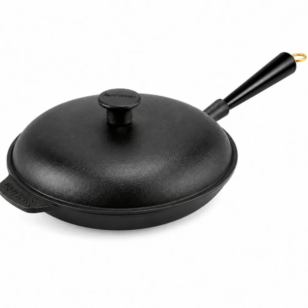 Gold stekepanne 24 cm med støpejernslokk