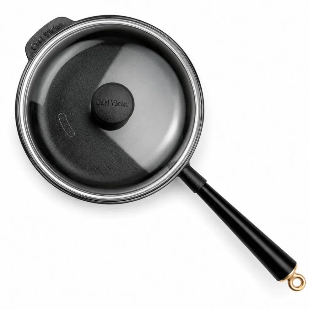 Gold traktørpanne med glasslokk 28 cm