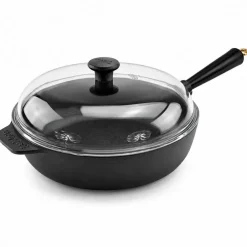 Gold traktørpanne med glasslokk 28 cm