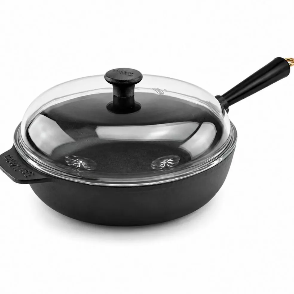 Gold traktørpanne med glasslokk 28 cm