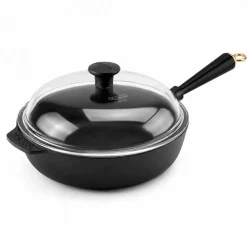Gold traktørpanne med glasslokk 25 cm