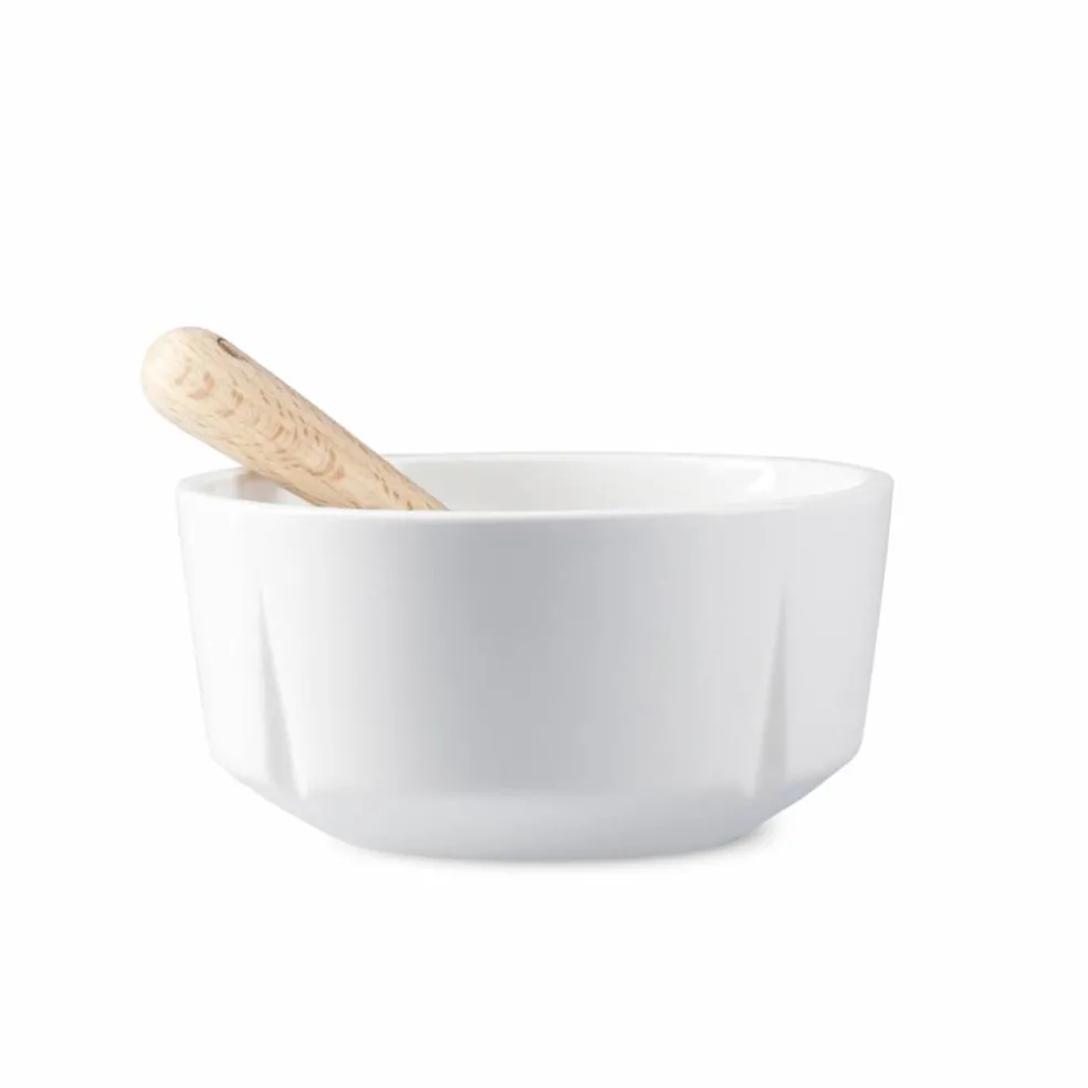 Grand Cru snacksbolle med skje 10,5 cm, hvit