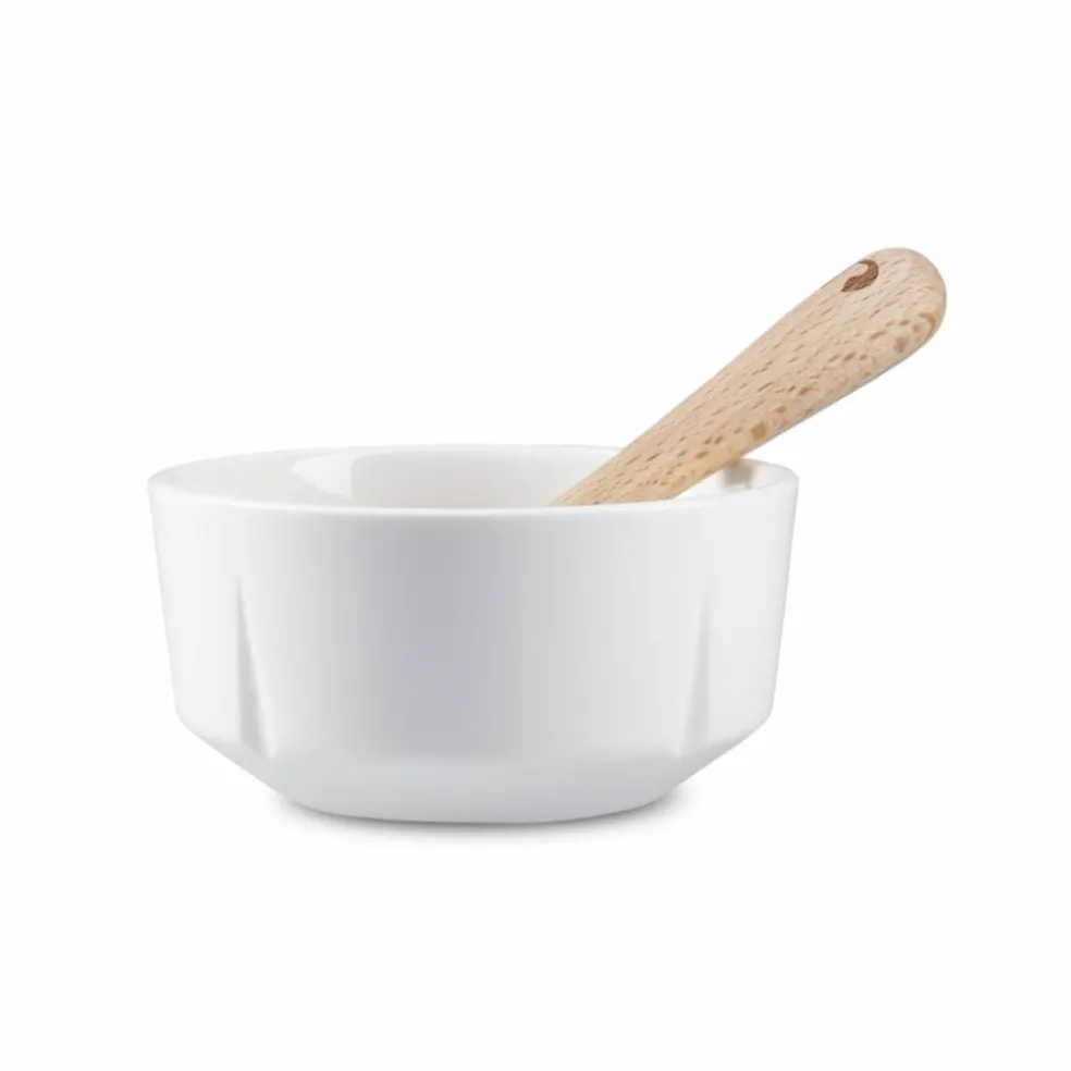 Grand Cru snackskål med skje 9 cm, hvit