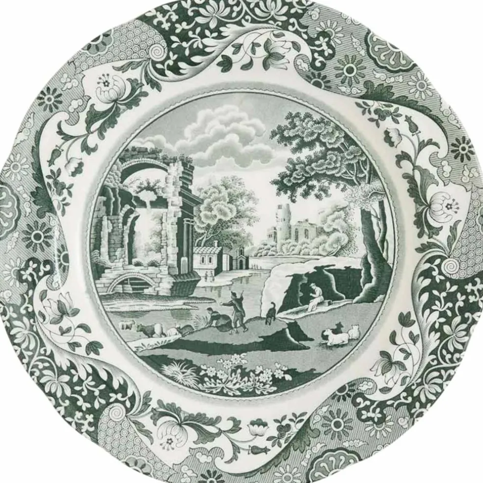 Green Italian asjett 15 cm, grønn/hvit