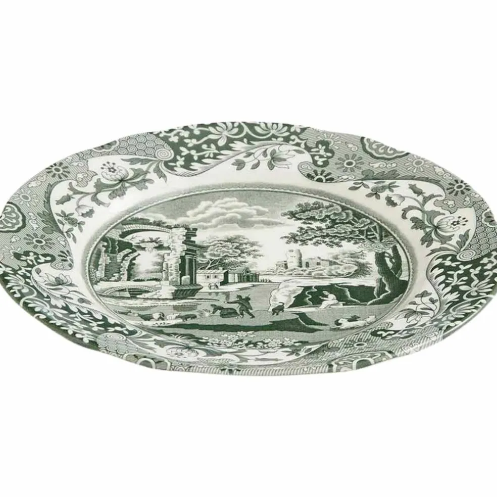 Green Italian asjett 15 cm, grønn/hvit