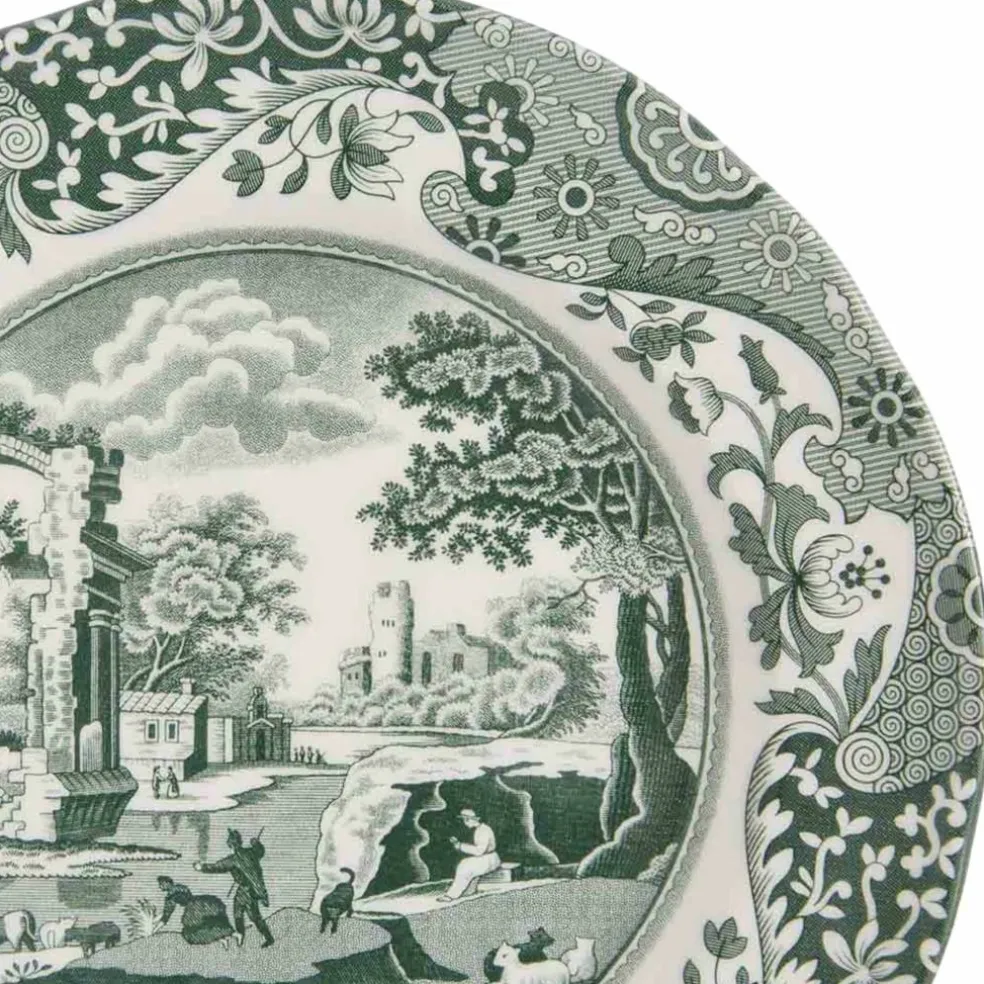 Green Italian asjett 15 cm, grønn/hvit