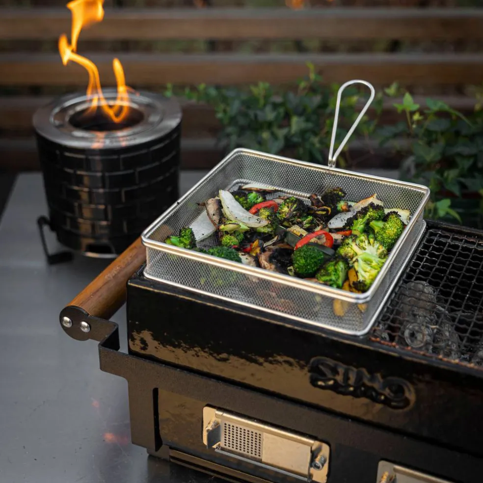 Grillkurv 20 × 20 cm, rustfritt stål