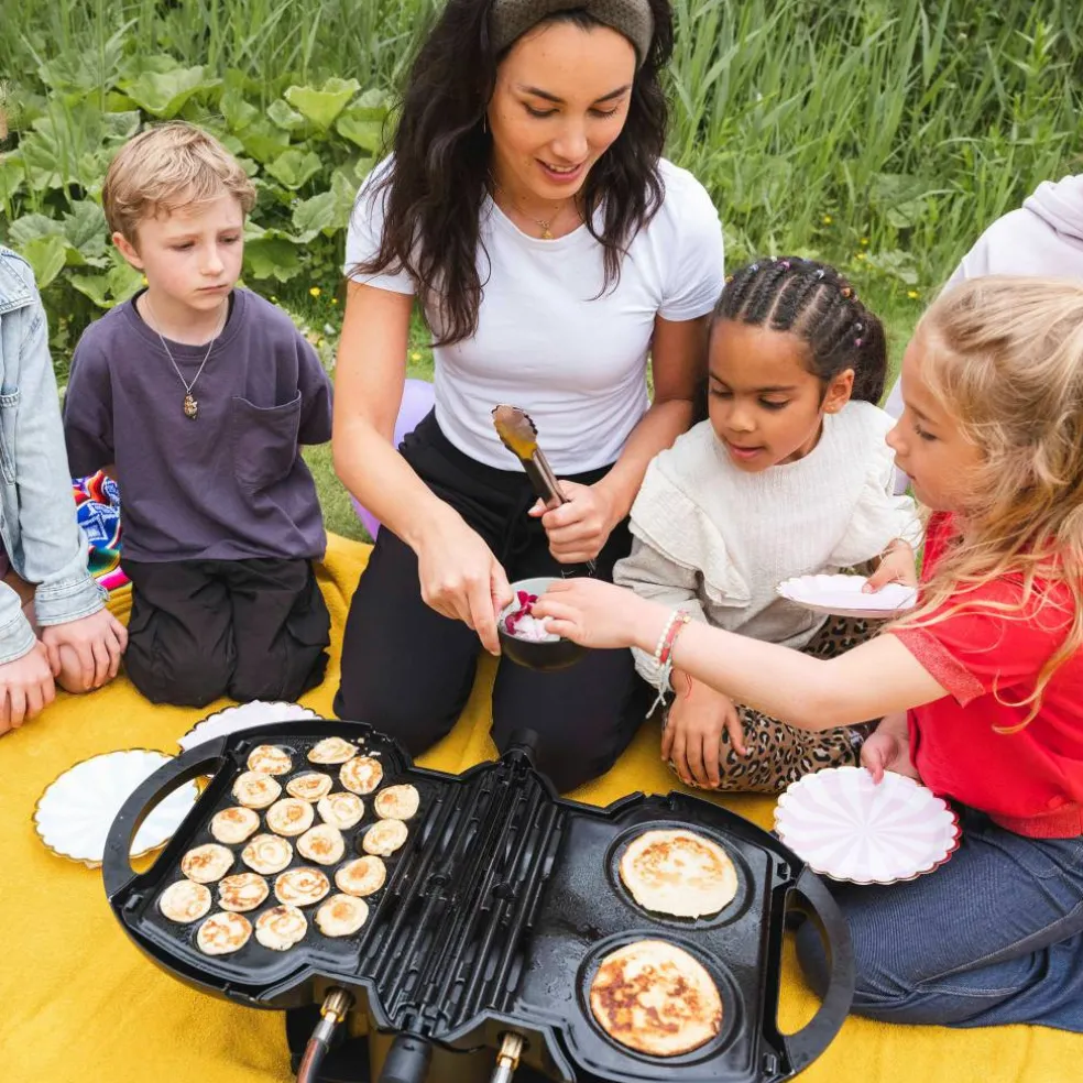 Grillplate til pannekaker, svart