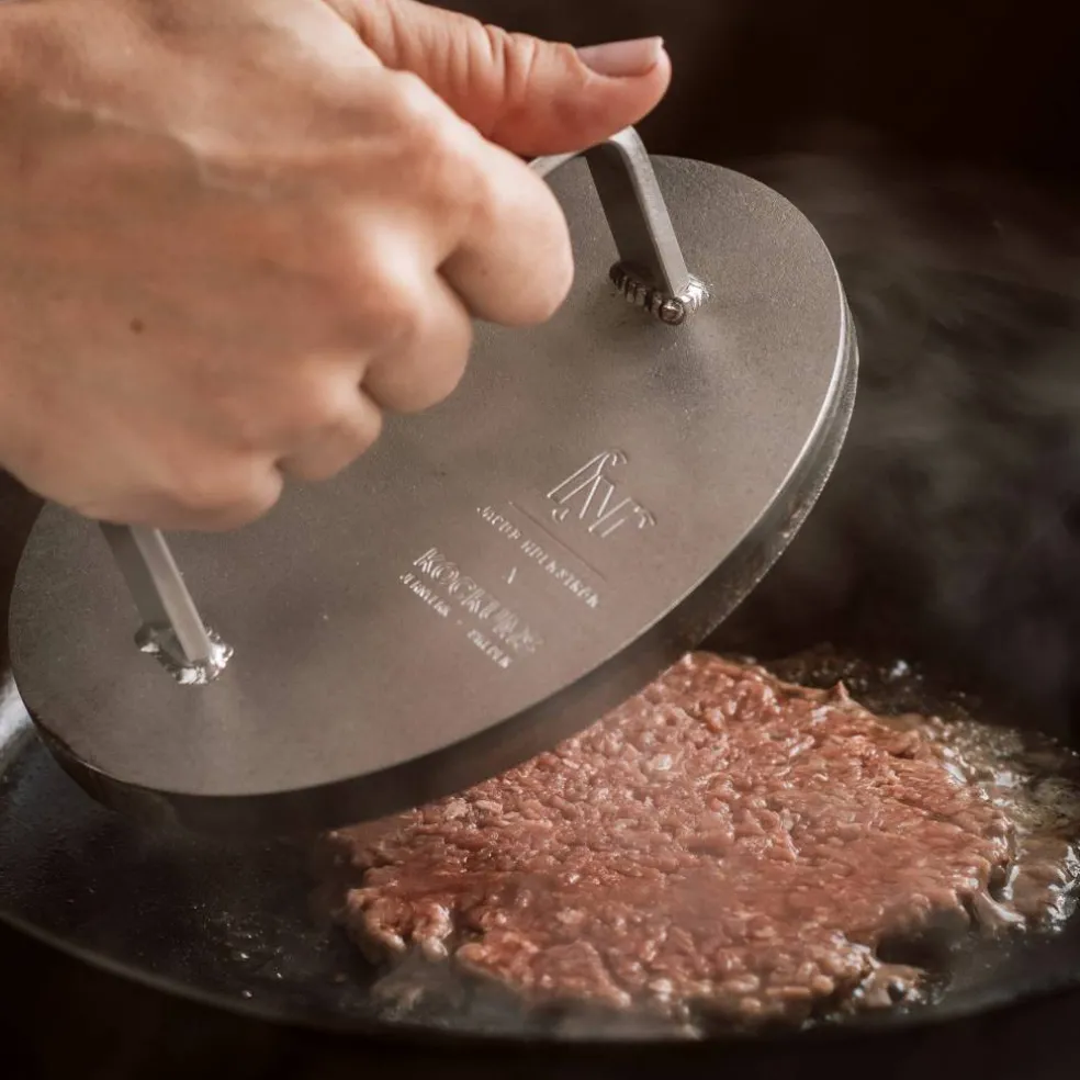 Grillpresse, rustfritt stål