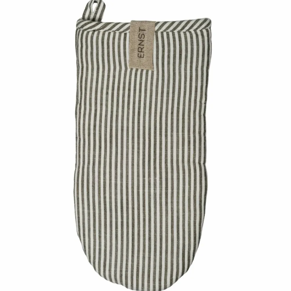 Grillvott 16 × 30 cm bredstripet, salvie/hvit