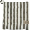 Gryteklut 23 × 25 cm bredstripet, salvie/hvit