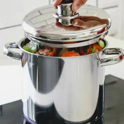 Gryte med lokk 11 liter, rustfritt stål