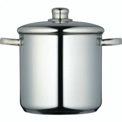 Gryte med lokk 14 liter, rustfritt stål
