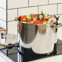 Gryte med lokk 14 liter, rustfritt stål