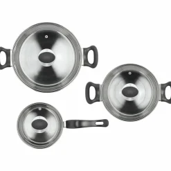 Grytesett 6 deler, rustfritt stål