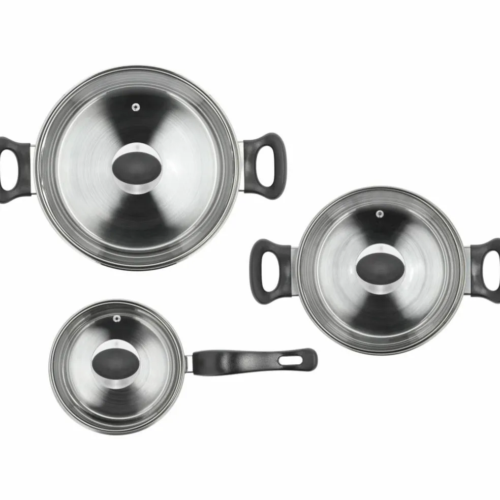Grytesett 6 deler, rustfritt stål
