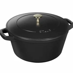 Grytesett i støpejern 24 cm, svart
