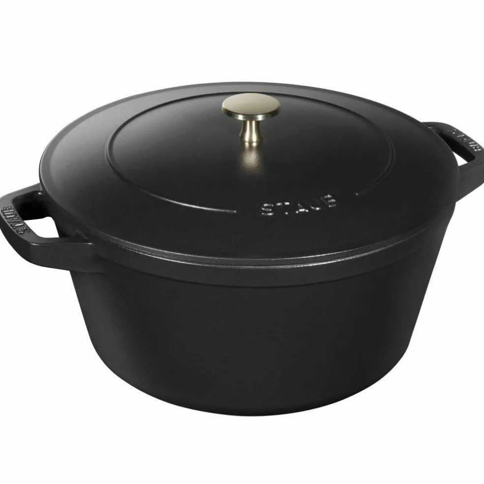 Grytesett i støpejern 24 cm, svart