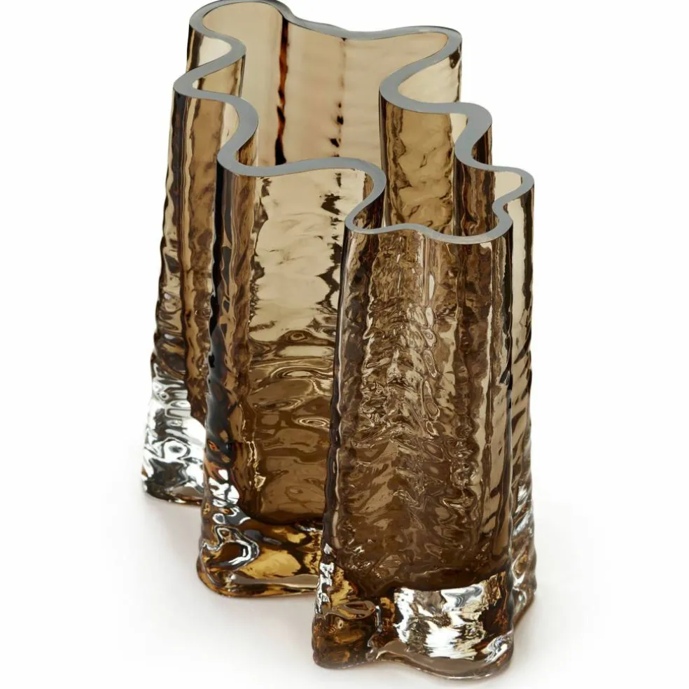 Gry Wide vase, 24 cm, cognac