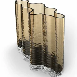 Gry Wide vase, 19 cm, cognac
