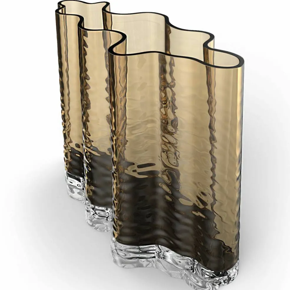 Gry Wide vase, 19 cm, cognac