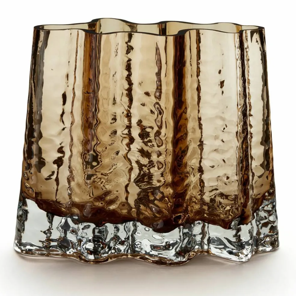 Gry Wide vase, 19 cm, cognac