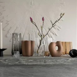 Gry Wide vase, 19 cm, cognac