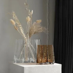 Gry Wide vase, 19 cm, cognac