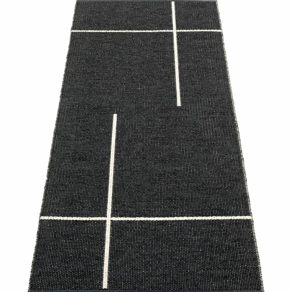 Gulvteppe Fred, 70 x 270 cm., black/vanilla
