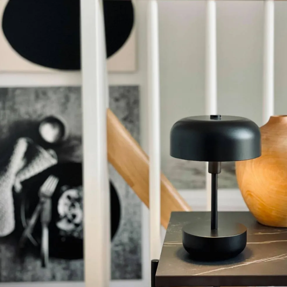 Haipot portabel LED-bordlampe, mørkerød