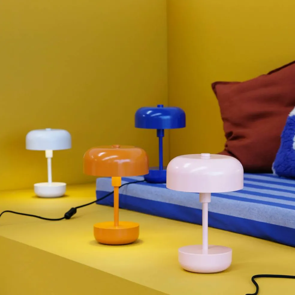Haipot portabel LED-bordlampe, mørkerød