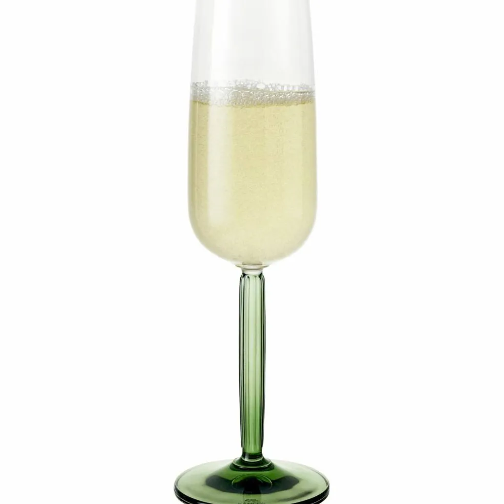 Hammershøi champagneglass, 24 cl, 2 stk, grønn